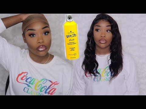 HOW I LAY MY LACE USING GOT2B GLUE HAIRSPRAY !! | ELLAIR HAIR