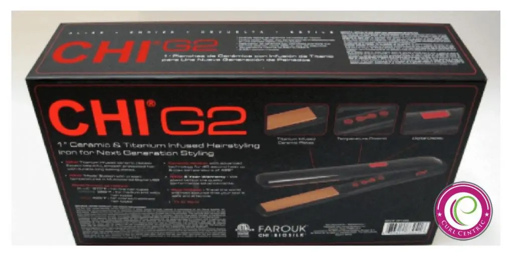 CHI G2 Hair Straightener Back of Box