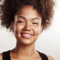 African American female creating her natural hair regimen