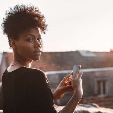 Black girl with naturally curly hair