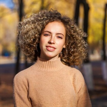 Cute white girl with beach wave perm