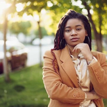 young black girl with dreadlocks