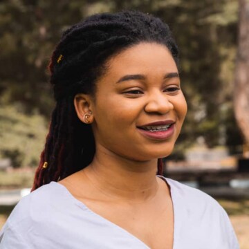 young African American lady with dreads