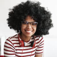 black girl with large bouncy curls