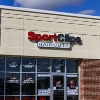 Sport Clips Haircuts building - an exciting sports-themed environment with a championship haircut experience.