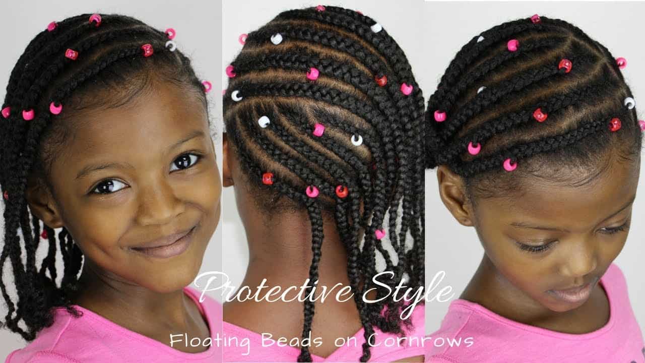Kids braided hairstyles with beads 