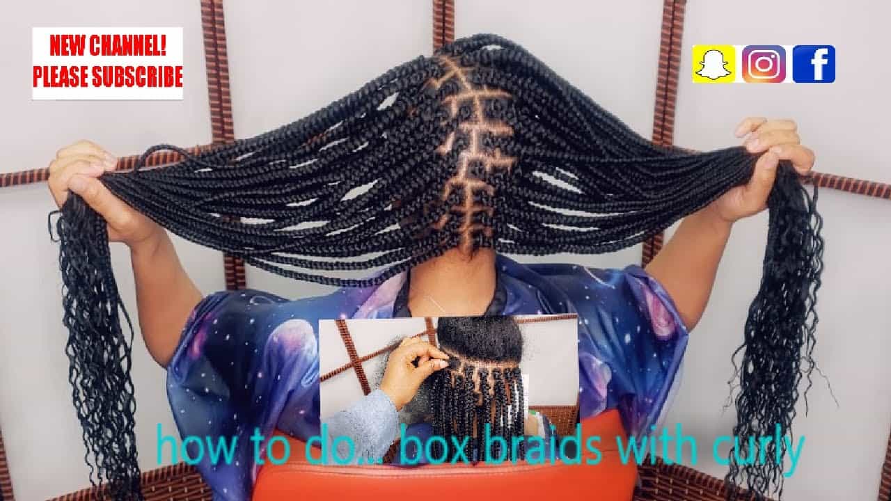 Box Braids With Curly Ends Tutorial